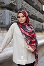 Authera Desen Soft Şal - Kırmızı Siyah - Görsel 5