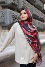 Authera Desen Soft Şal - Kırmızı Siyah - Görsel 4