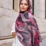 Authera Desen Soft Şal - Mürdüm Bordo