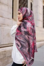 Authera Desen Soft Şal - Mürdüm Bordo - Görsel 4