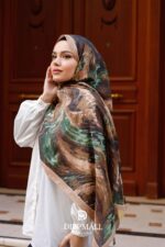 Authera Desen Soft Şal - Krem Yeşil - Görsel 5