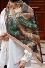 Authera Desen Soft Şal - Krem Yeşil - Görsel 6