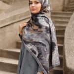 Authera Desen Soft Şal - Antrasit Kahve