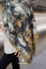 Estella Desen Soft Şal - Yağ Yeşili - Görsel 7