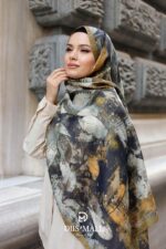 Estella Desen Soft Şal - Yağ Yeşili