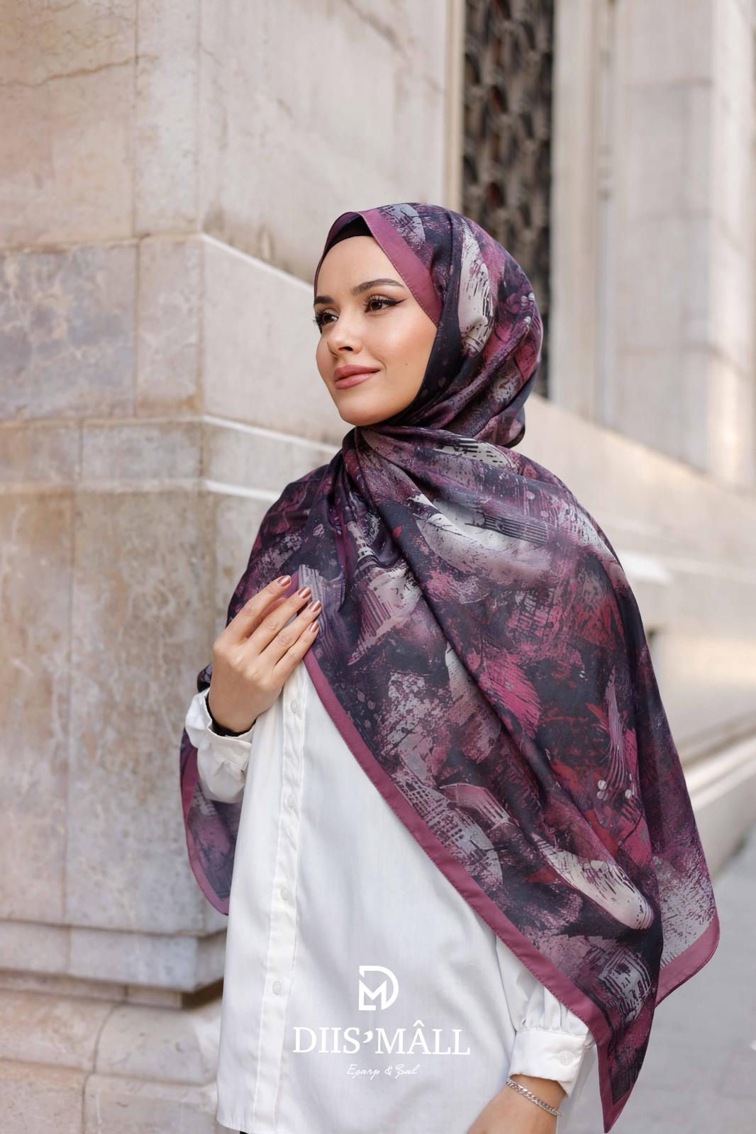 WhatsApp Image 2026-01-27 at 12.23.04 (1) Estella Desen Soft Şal - Mürdüm - Görsel 1