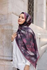 Estella Desen Soft Şal - Mürdüm - Görsel 2