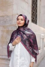 Estella Desen Soft Şal - Mürdüm - Görsel 6