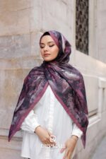 Estella Desen Soft Şal - Mürdüm - Görsel 3