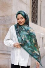 Estella Desen Soft Şal - Zümrüt Yeşili - Görsel 4