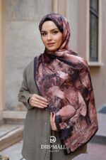 Estella Desen Soft Şal - Koyu Kahve - Görsel 2