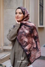 Estella Desen Soft Şal - Koyu Kahve - Görsel 3