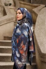 Estella Desen Soft Şal - Lacivert - Görsel 5