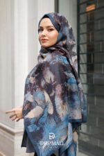 Estella Desen Soft Şal - Petrol Mavisi - Görsel 3