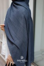 Gofret Desen Müslin Şal - Antrasit - Görsel 6