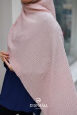 Gofret Desen Müslin Şal - Pudra - Görsel 5