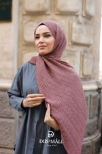 Gofret Desen Müslin Şal - Gül Kurusu - Görsel 2