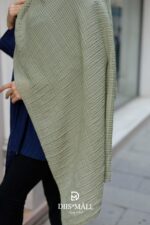 Gofret Desen Müslin Şal - Çağla Yeşili - Görsel 6