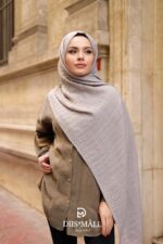 Gofret Desen Müslin Şal - Kum - Görsel 5