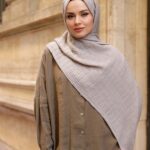 Gofret Desen Müslin Şal - Kum