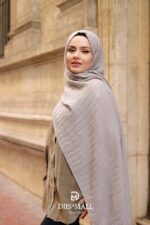 Gofret Desen Müslin Şal - Kum - Görsel 4