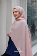 Gofret Desen Müslin Şal - Pudra - Görsel 2