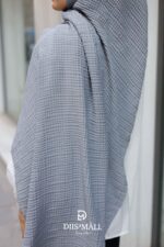 Gofret Desen Müslin Şal - Gri - Görsel 7