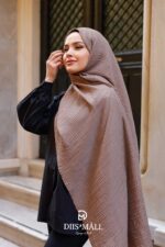 Gofret Desen Müslin Şal - Kahve - Görsel 5