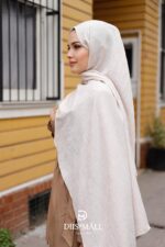 Zeytin Dalı Dubai Organic Şal - Ekru - Görsel 2