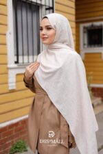 Zeytin Dalı Dubai Organic Şal - Ekru