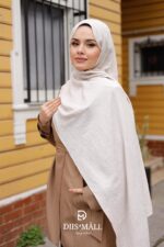 Zeytin Dalı Dubai Organic Şal - Ekru - Görsel 5
