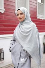 Zeytin Dalı Dubai Organic Şal - Gümüş - Görsel 2
