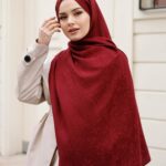 Zeytin Dalı Dubai Organic Şal - Bordo