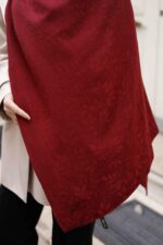 Zeytin Dalı Dubai Organic Şal - Bordo - Görsel 6