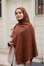 Zeytin Dalı Dubai Organic Şal - Kiremit - Görsel 5