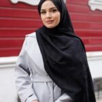 Zeytin Dalı Dubai Organic Şal - Siyah