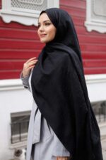 Zeytin Dalı Dubai Organic Şal - Siyah - Görsel 3