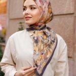 Pamila Viskon Eşarp - Siyah Bej