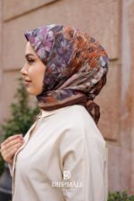 Pamila Viskon Eşarp - Kahve Mürdüm - Görsel 5