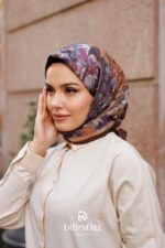 Pamila Viskon Eşarp - Kahve Mürdüm - Görsel 8