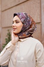 Pamila Viskon Eşarp - Kahve Mürdüm - Görsel 6