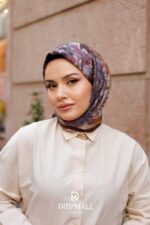 Pamila Viskon Eşarp - Kahve Mürdüm - Görsel 3