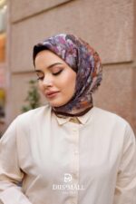 Pamila Viskon Eşarp - Kahve Mürdüm - Görsel 2