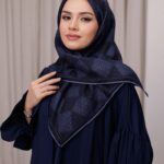 Mosaic Desen Soft Eşarp - Mavi