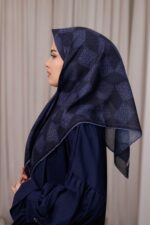 Mosaic Desen Soft Eşarp - Mavi - Görsel 5