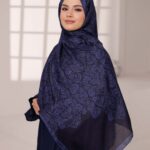 Nevra Desen Soft Şal - Lacivert