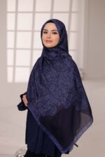 Nevra Desen Soft Şal - Lacivert