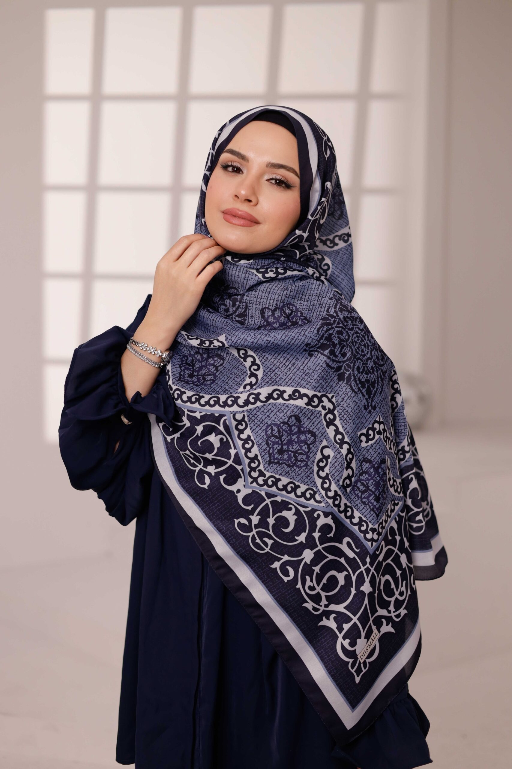 _57A2081 Rüveyda Premium Soft Şal - Lacivert - Görsel 1