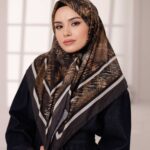 İz Desen Soft Eşarp - Acı Kahve