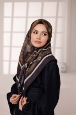 İz Desen Soft Eşarp - Acı Kahve - Görsel 6